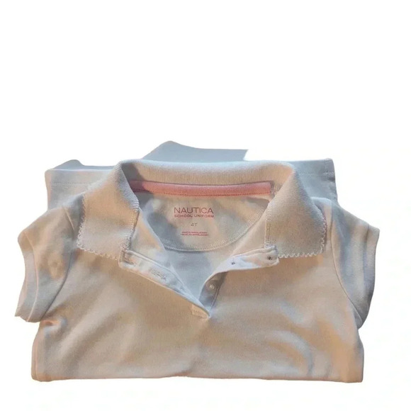 Nautica White Polo Girls Short Sleeves Special Occasion Play T-Shirt SZ 4T - Picture 3 of 4